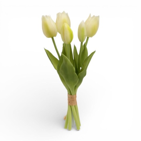 TULIPANI CM.25 3 FIORI 2 BOCCIOLI BIANCO